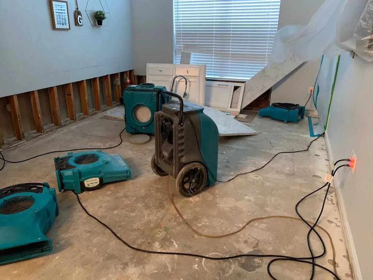 Dehumidifier in flood-cut room for Water Extraction & Removal in East Goshen